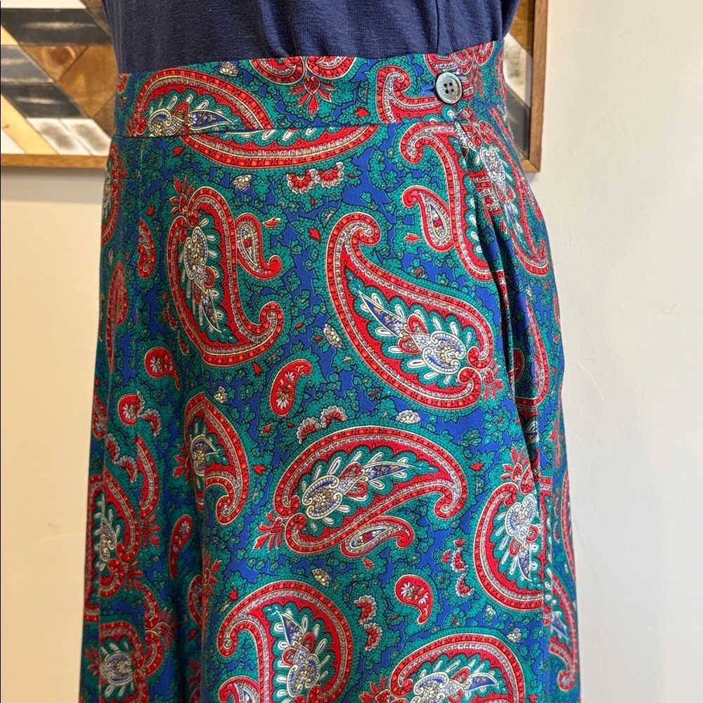 Vintage Ralph Lauren Paisley A-Line Maxi Skirt size 6 EUC - Picture 5 of 12